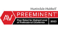Martindale-Hubbell | AV | Preeminent | Peer rated for Highest Level of Professional Excellence | 2023